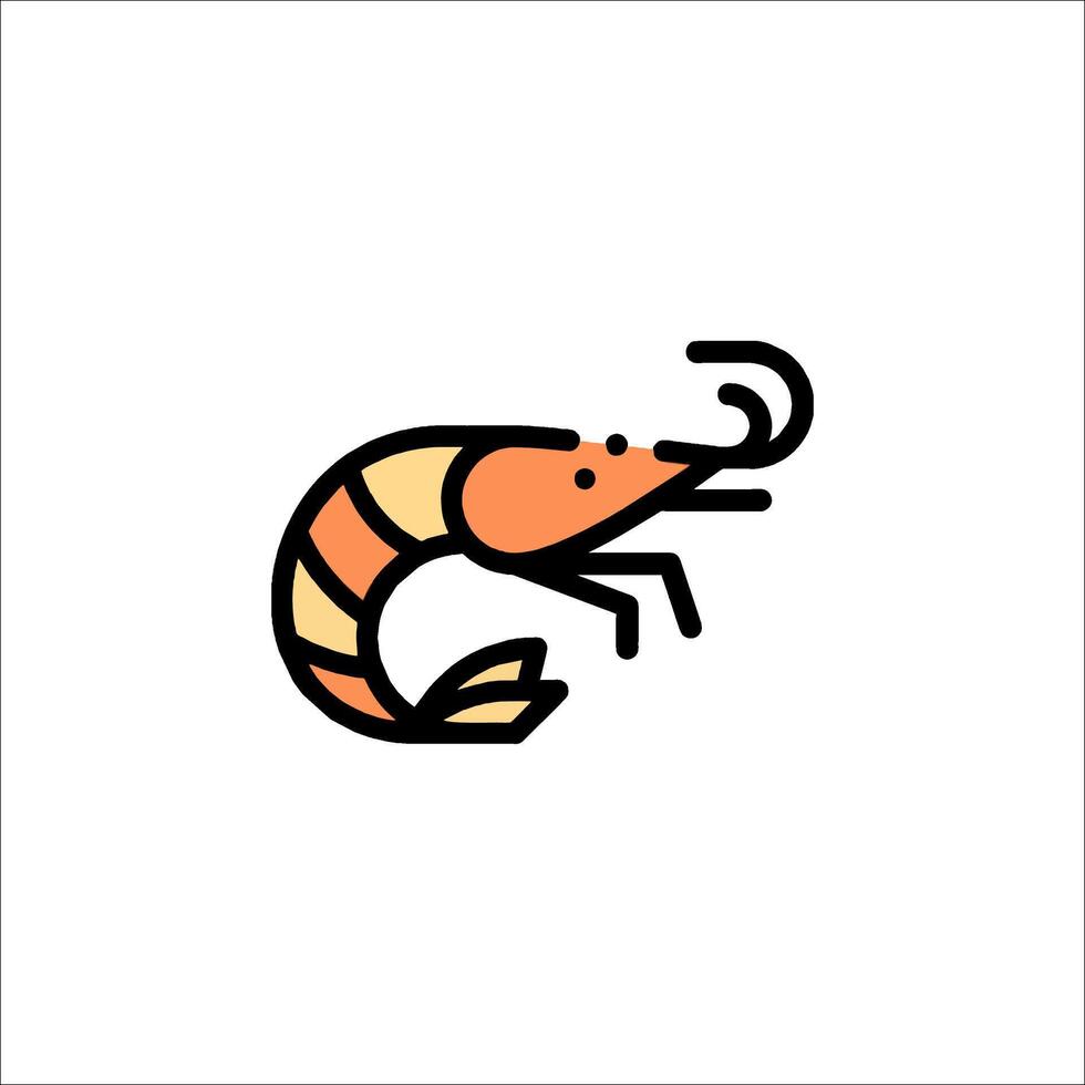Shrimp icon illustration vector