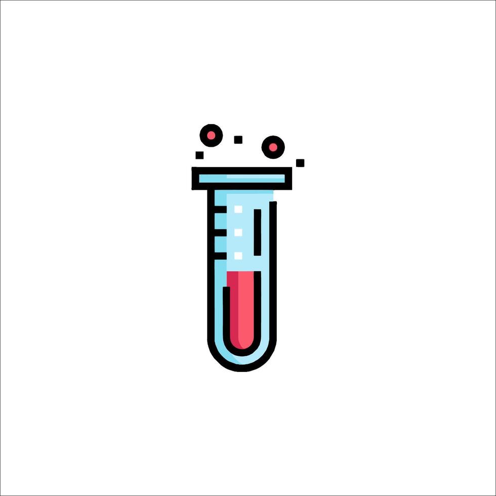 A test tube with red liquid in it vector