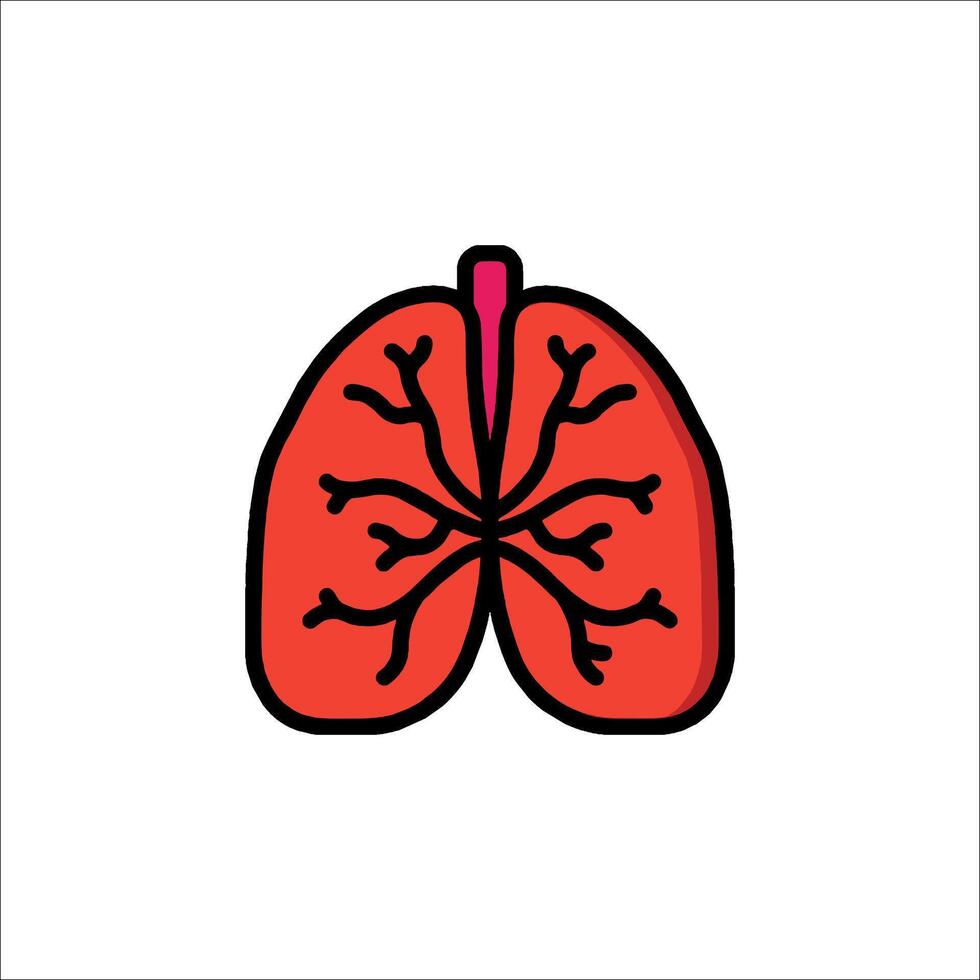 Lungs icon in flat style illustration vector