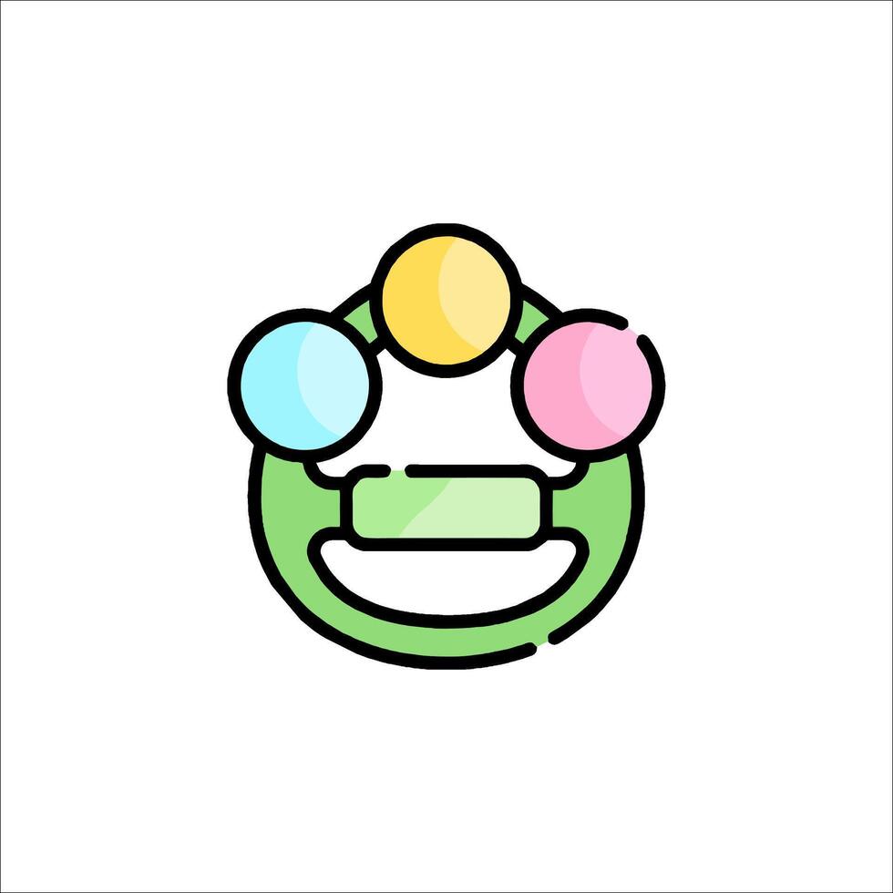 A colorful baby pacifier icon vector