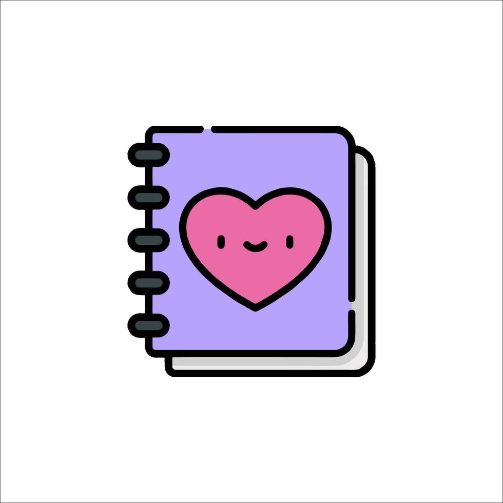 A notebook with a heart on it vector