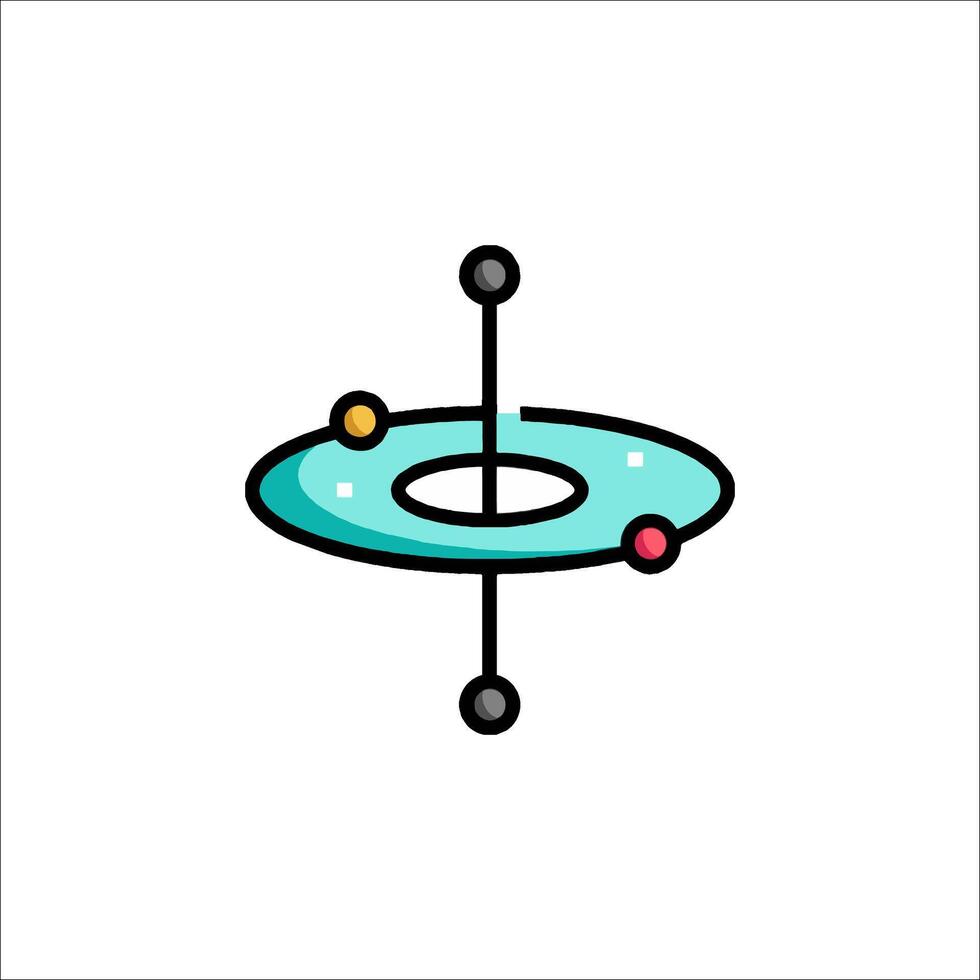 An illustration of a space station with a planet vector