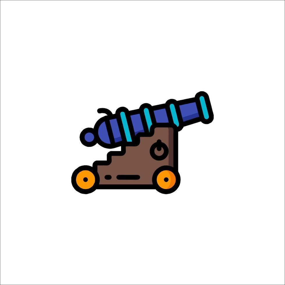 A cartoon cannon icon on a white background vector