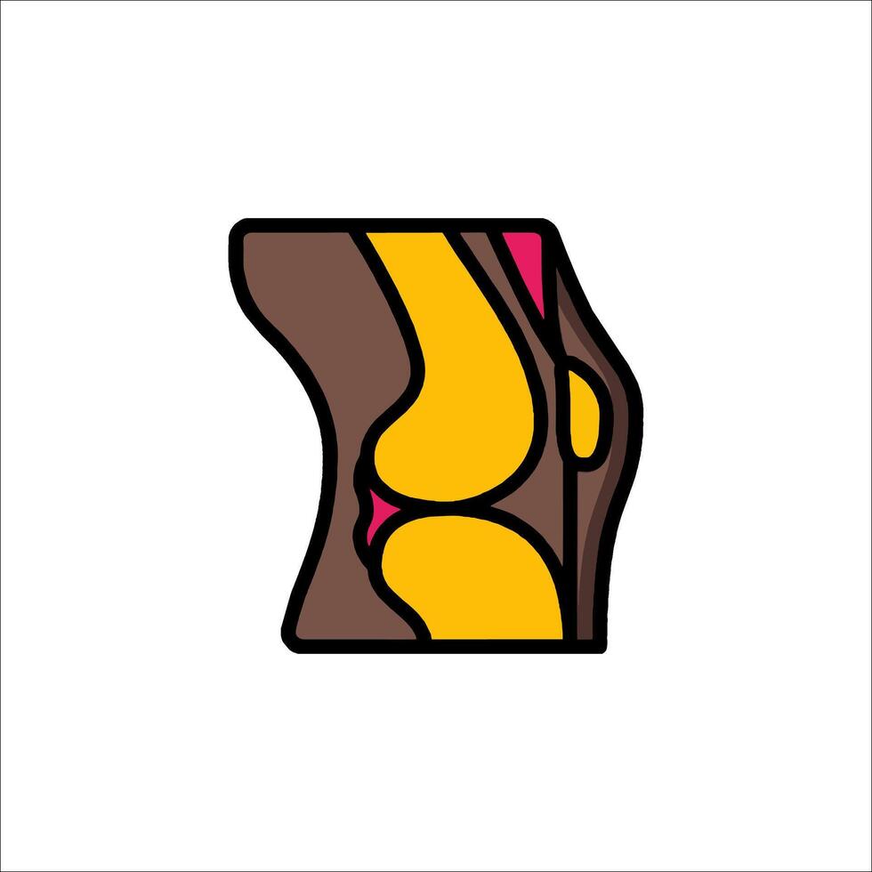 A knee joint icon in a flat style vector