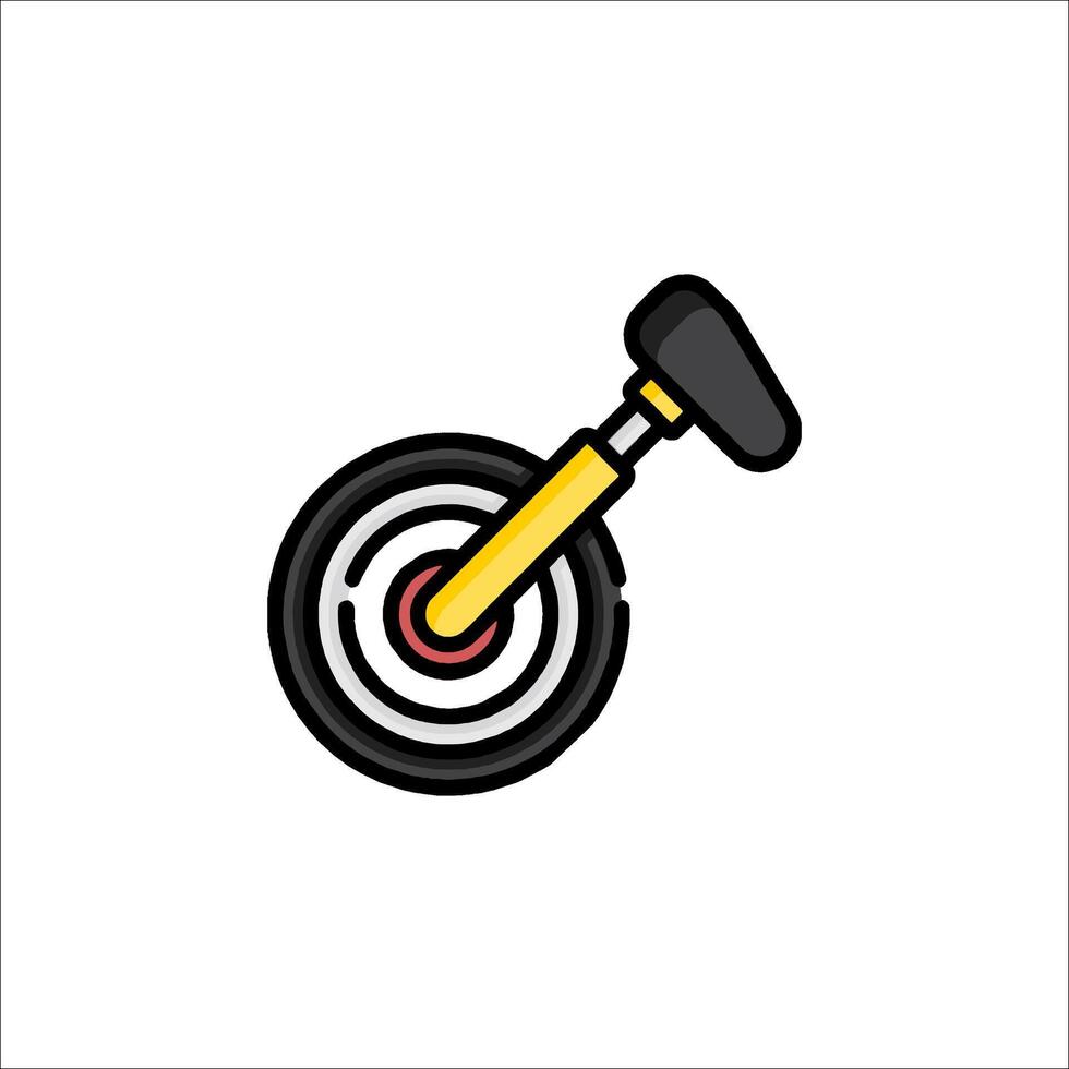 A yellow and black wheel with a target on it vector