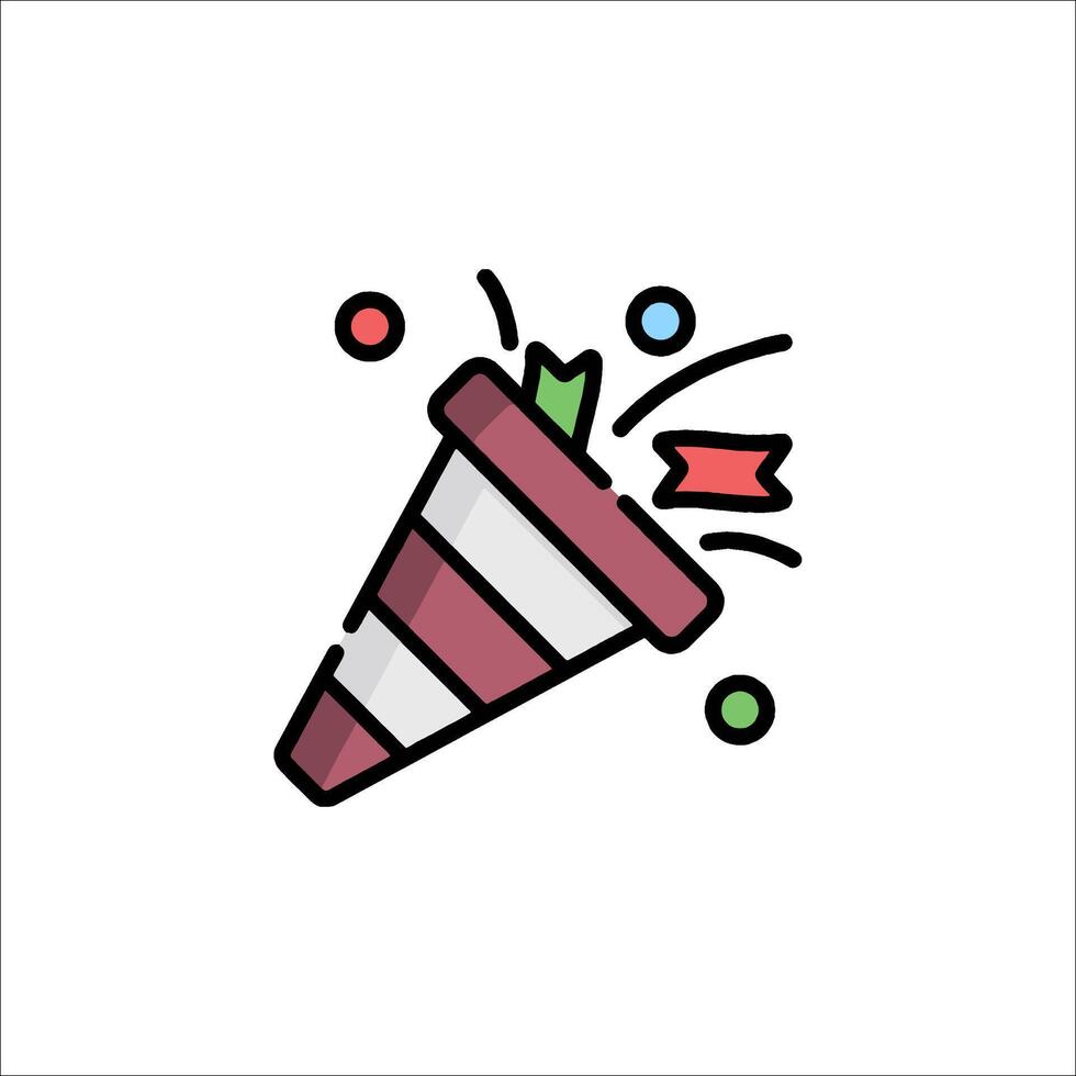 A colorful party hat icon on a white background vector