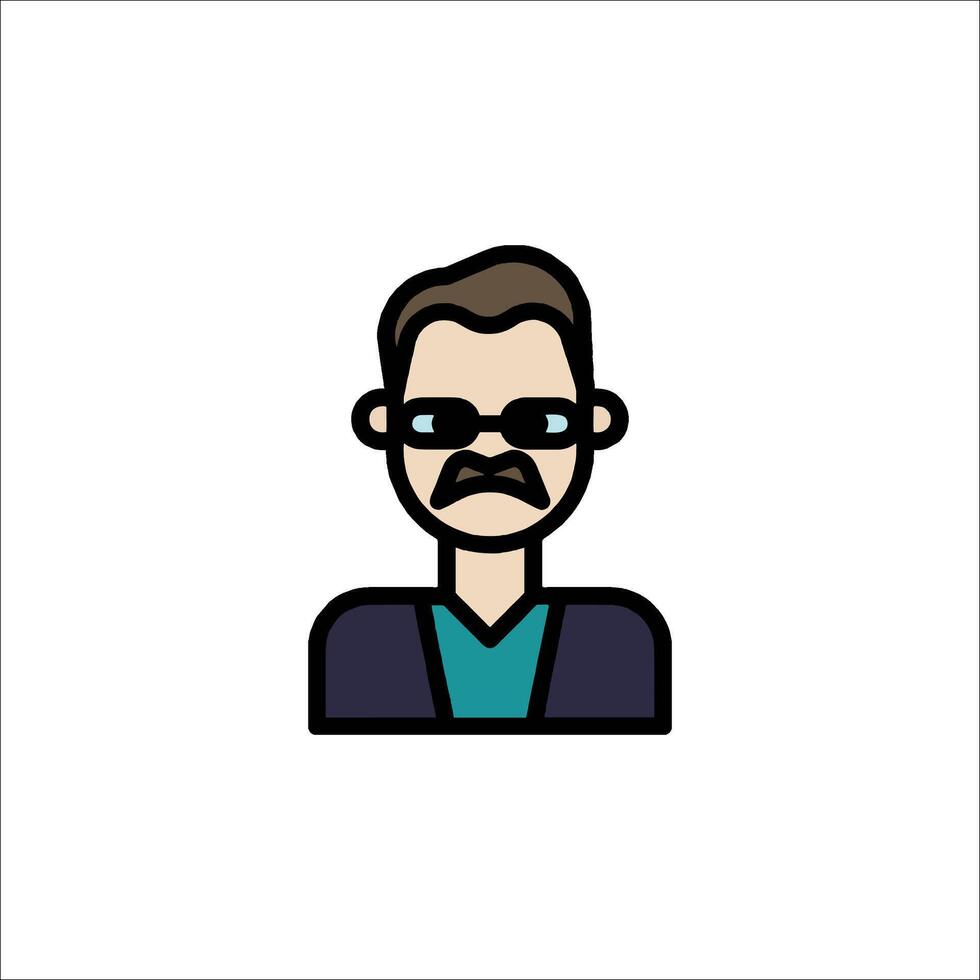 A man with glasses and a mustache vector