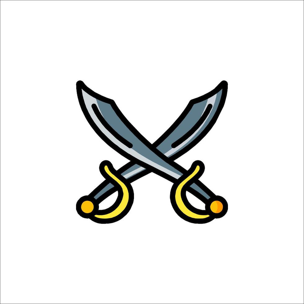 Two crossed swords icon vector
