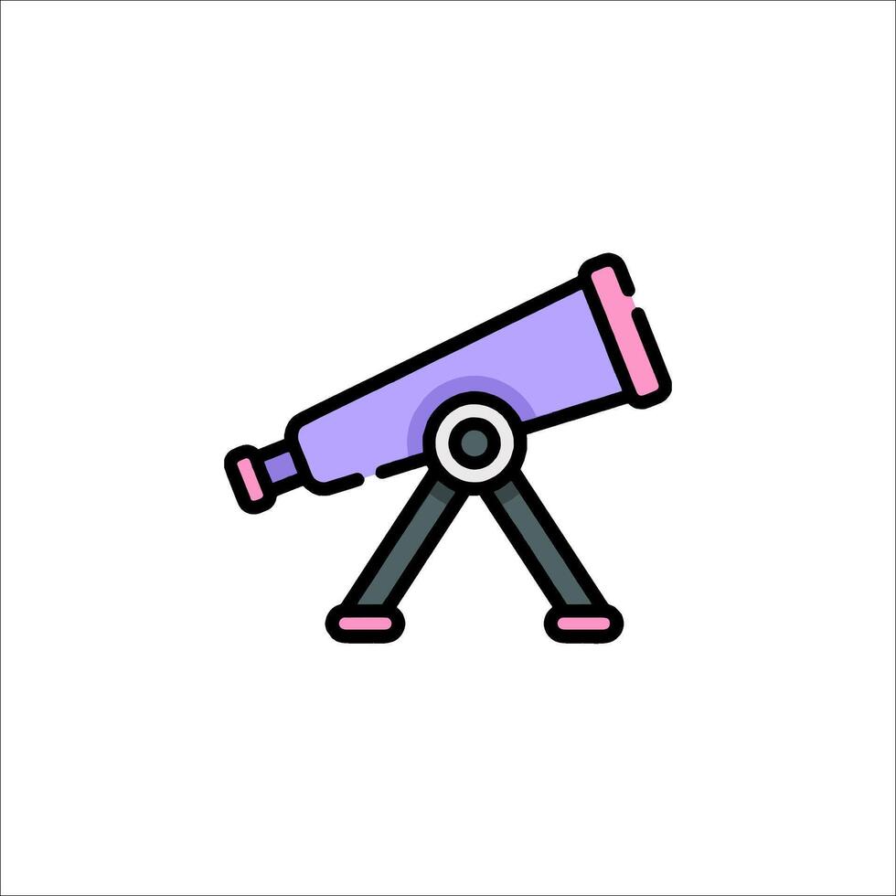 A purple and pink telescope icon on a white background vector