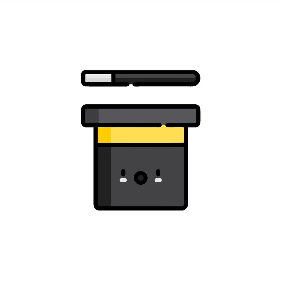 A black and yellow magic box icon vector