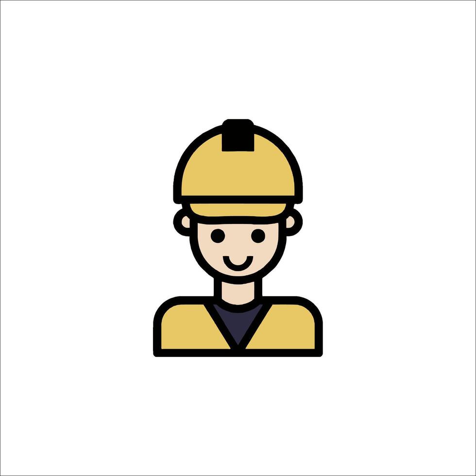 A man in a hard hat icon vector