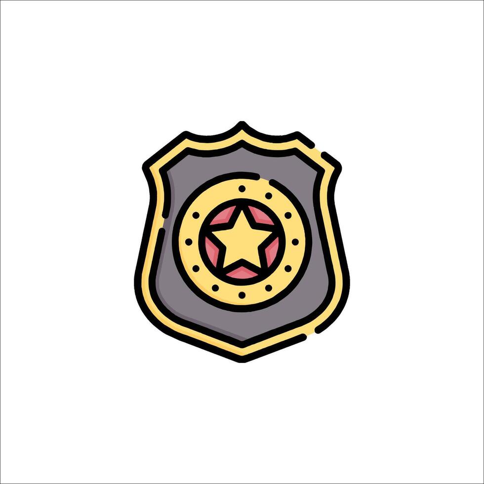 A police badge with a star on it vector