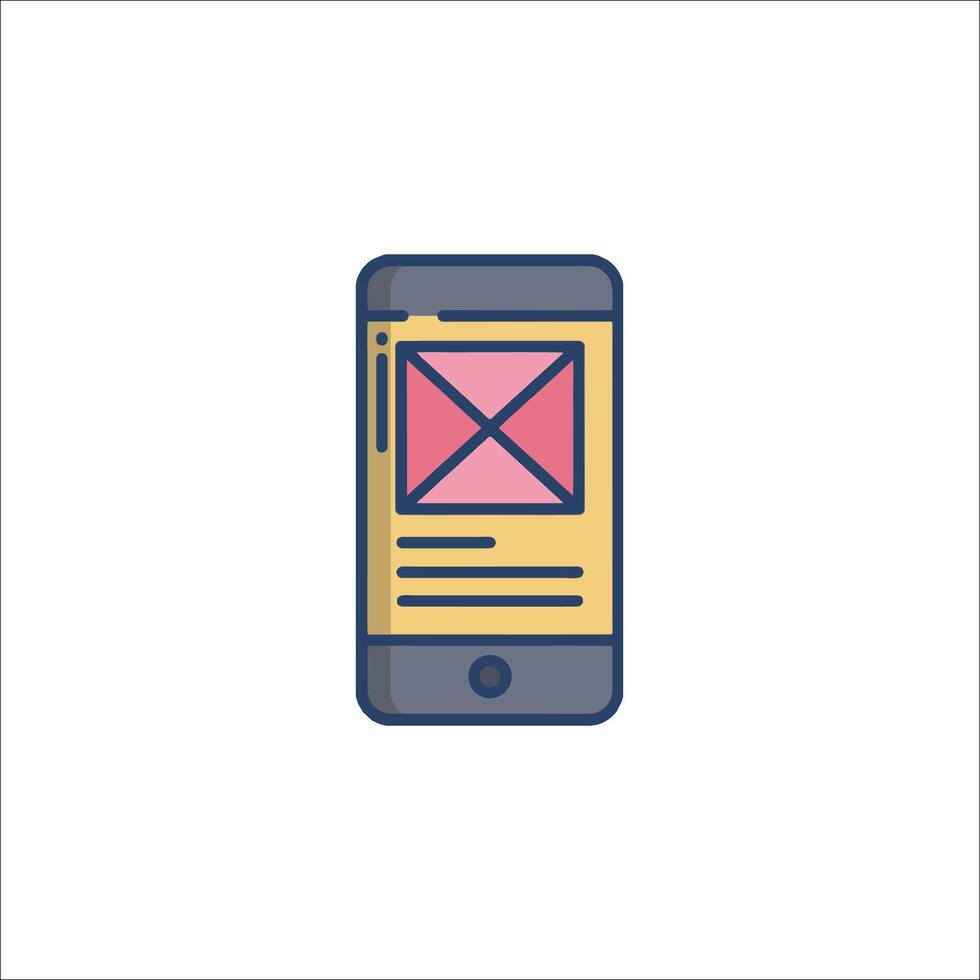 A phone with an envelope icon on it vector