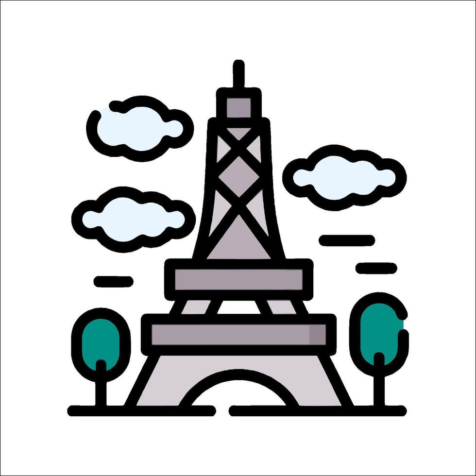 The eiffel tower in paris, france vector