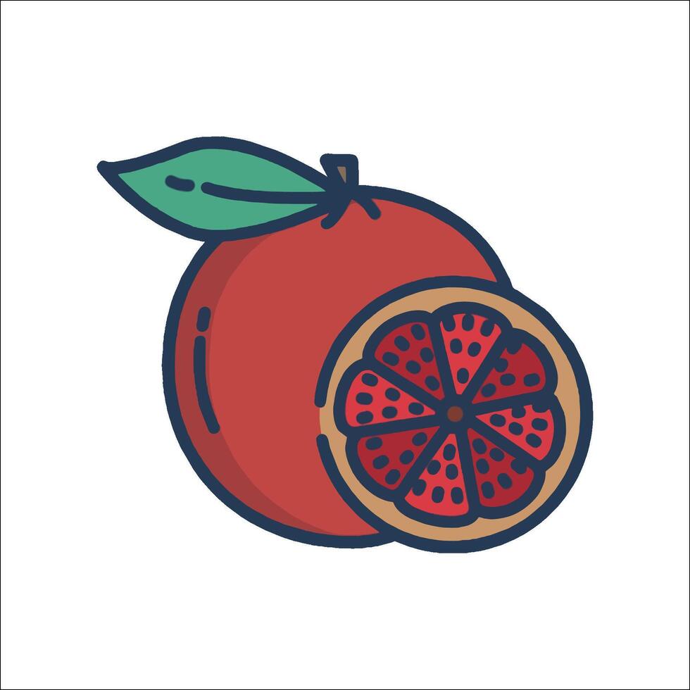 Pomegranate fruit icon illustration vector