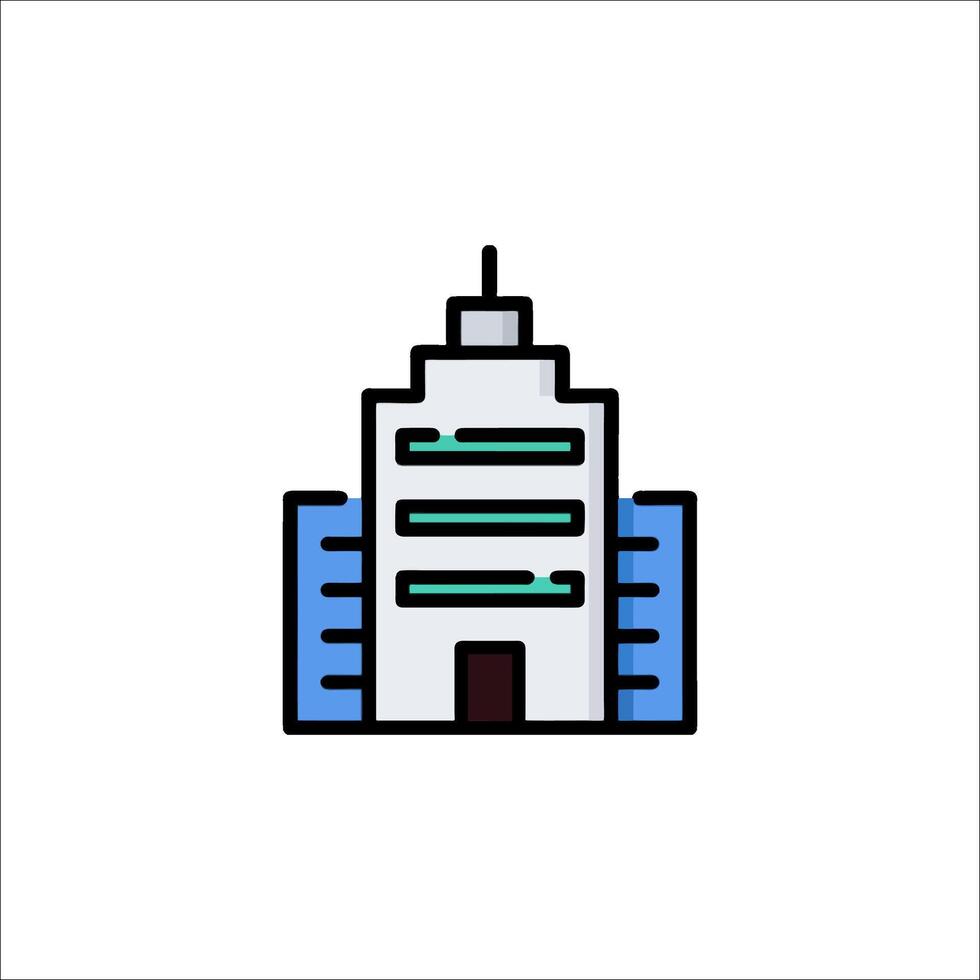 A building icon in a line style vector