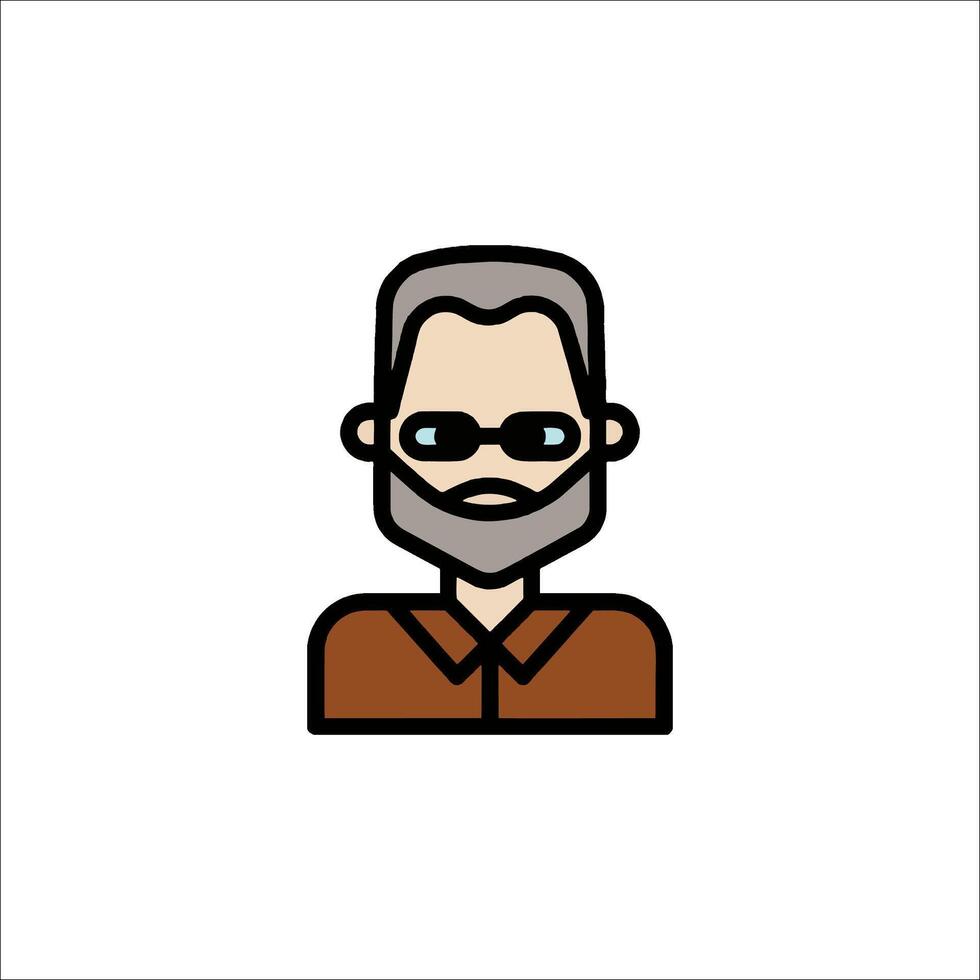 A man with glasses and beard in a brown shirt vector