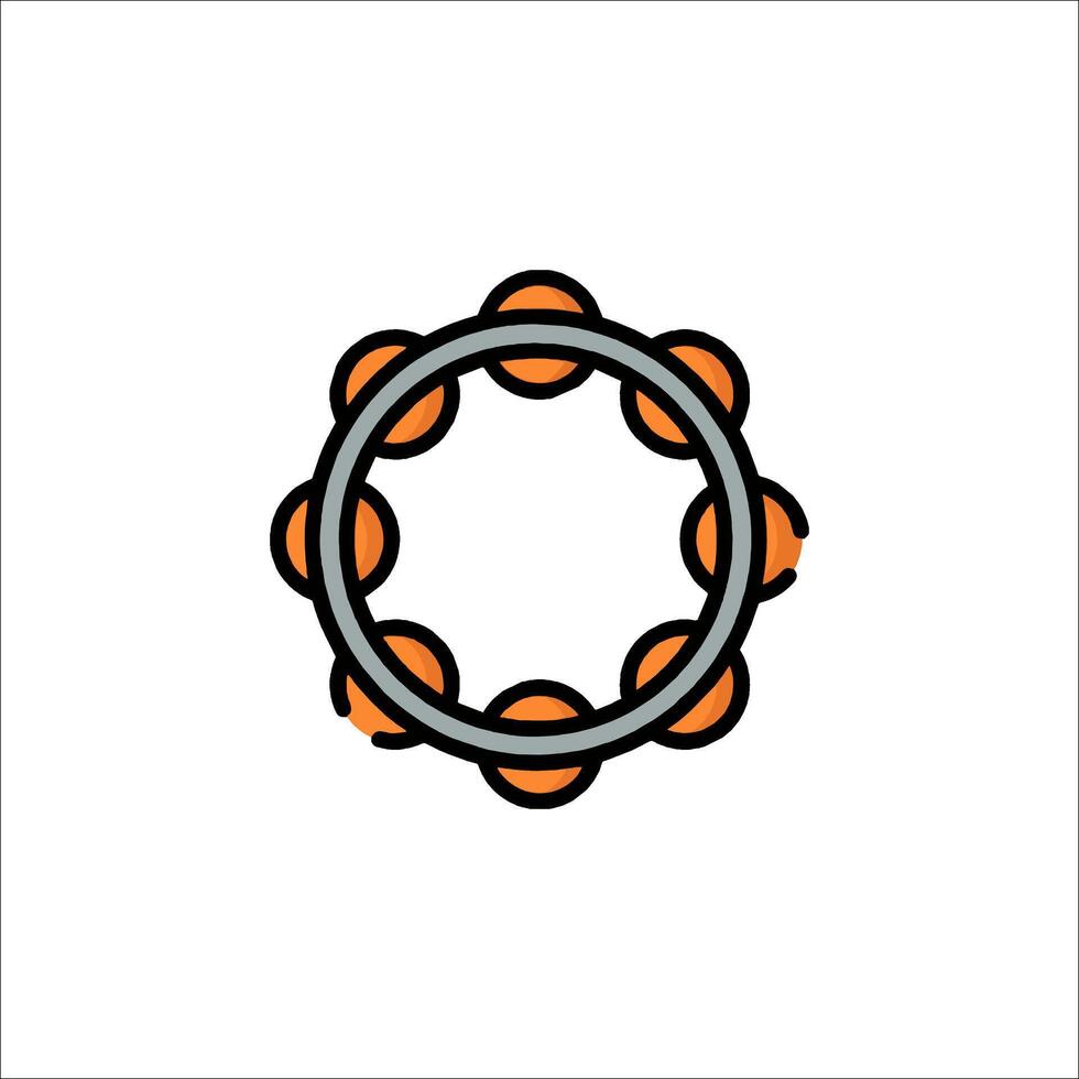A circle with orange and black dots on it vector