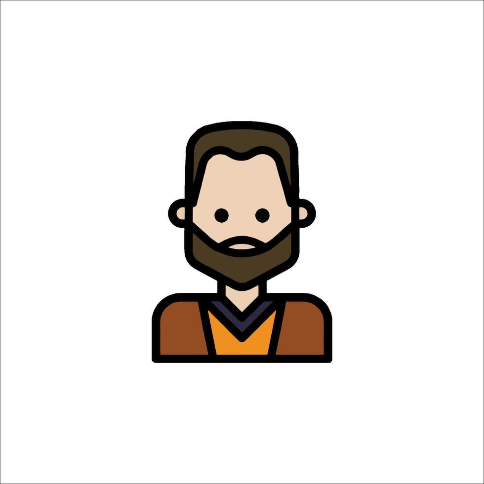 A man with a beard and a beard icon vector
