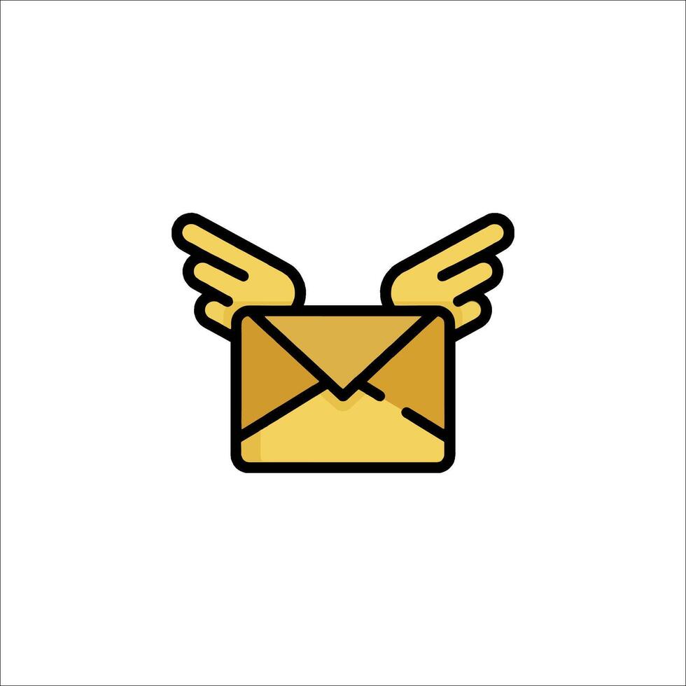An envelope with wings icon vector