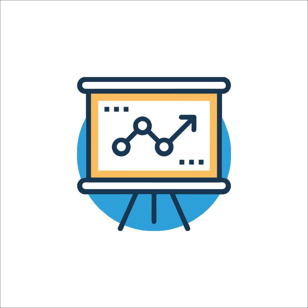 A presentation board with a graph on it vector