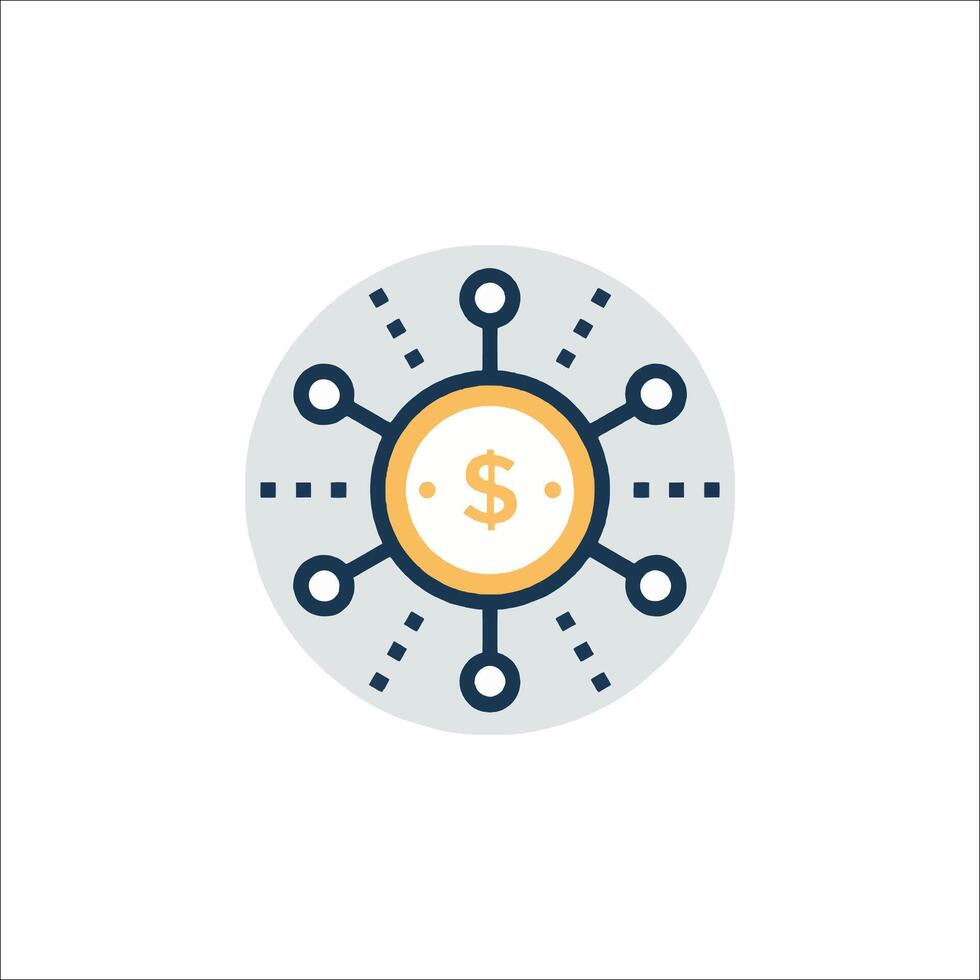 A dollar sign icon with a circle around it vector