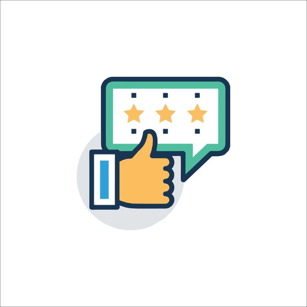 A hand holding a thumbs up with five stars vector