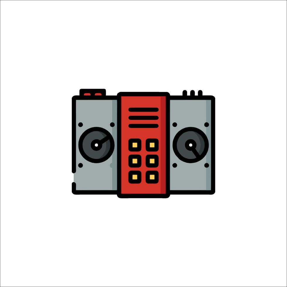A red and gray radio icon on a white background vector