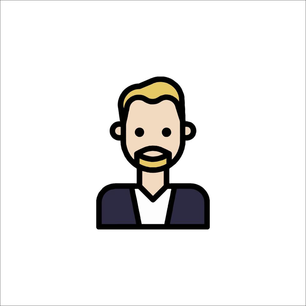 A man with a beard and mustache icon vector