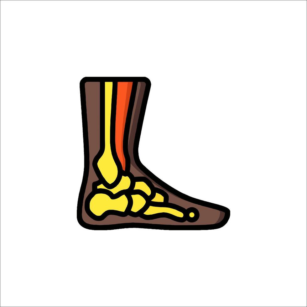 The foot is shown in a cartoon style vector