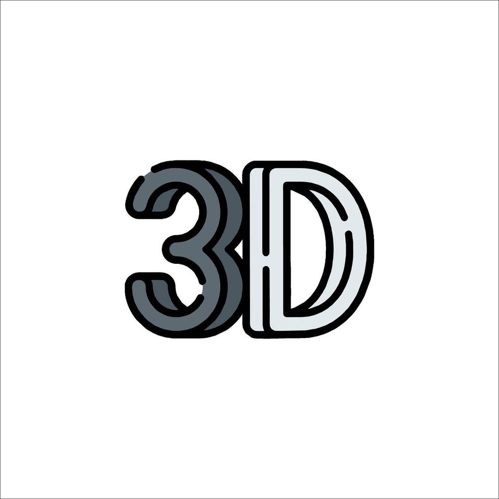 3d logo icon illustration vector