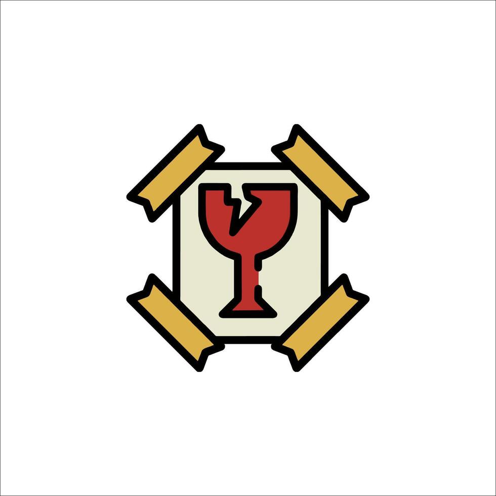 A red and white wine glass icon vector