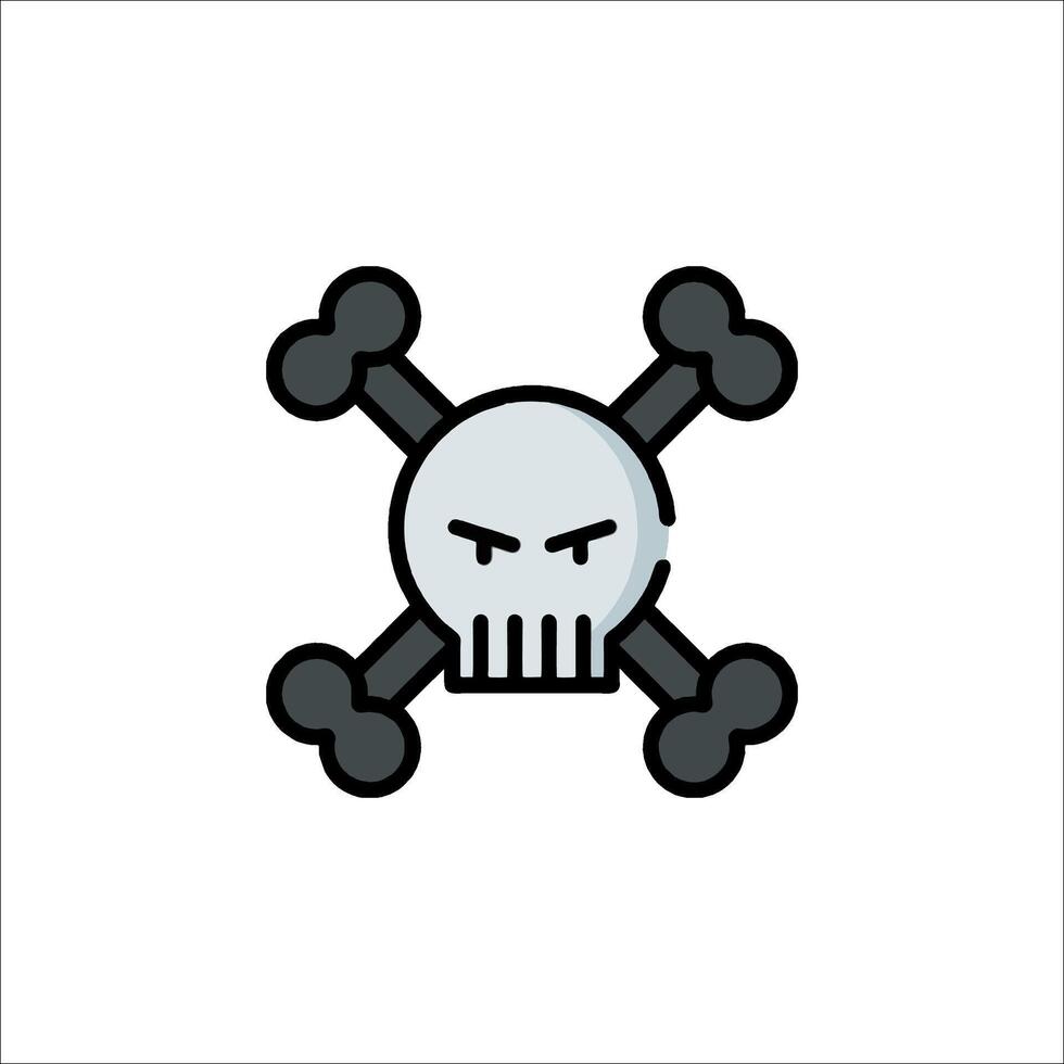 A skull and crossbones icon on a white background vector