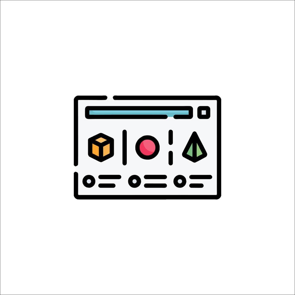 A computer screen with a few icons on it vector