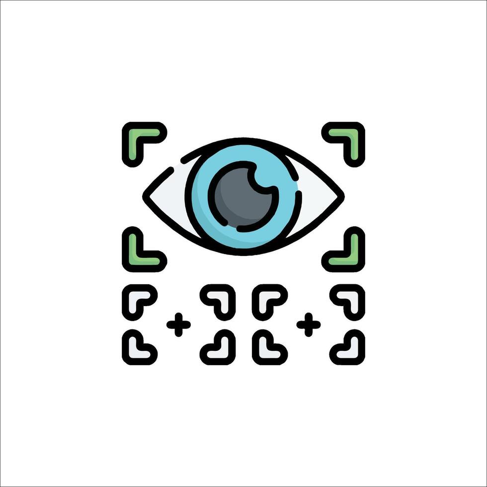 An eye icon with a square in the middle vector