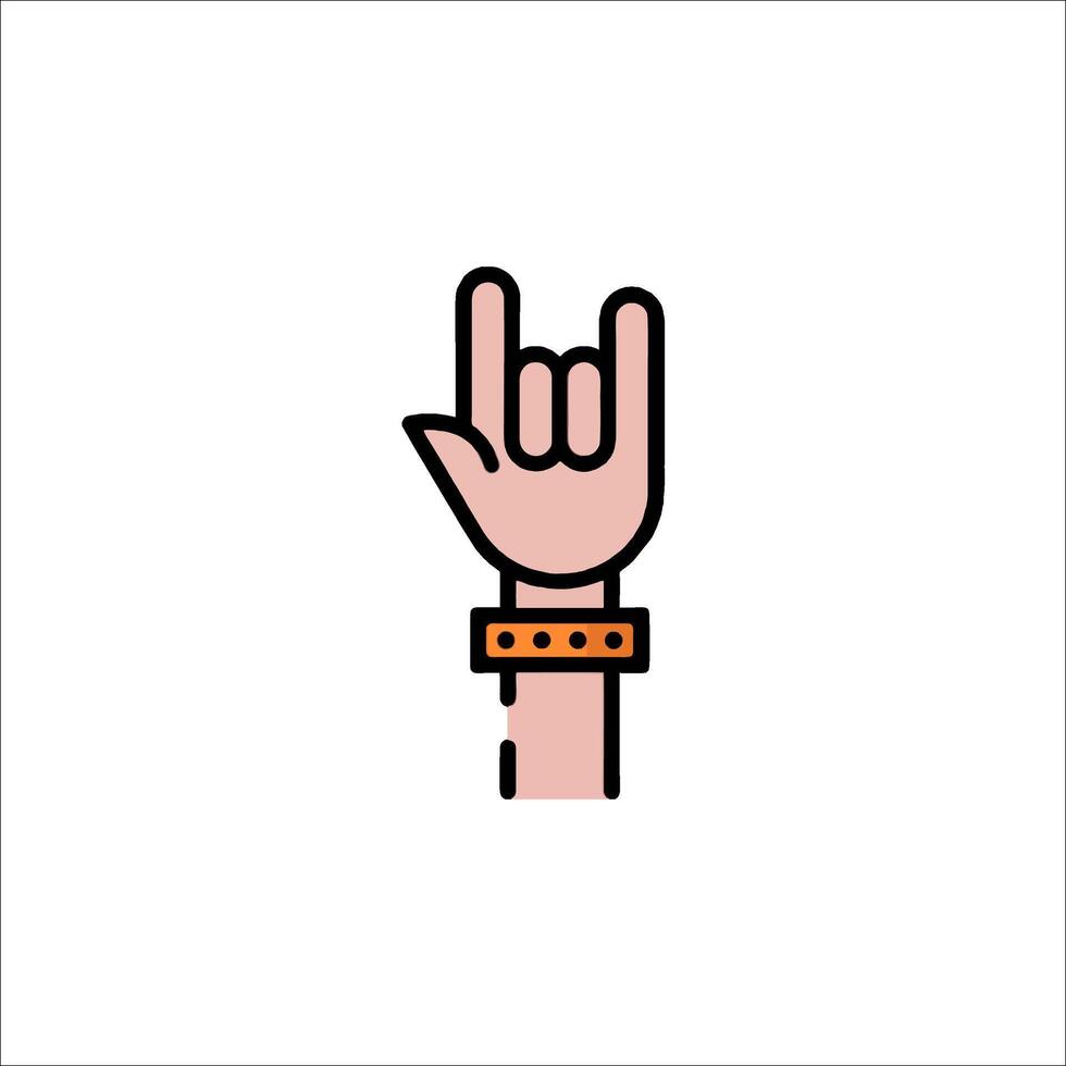 Rock hand gesture icon illustration vector