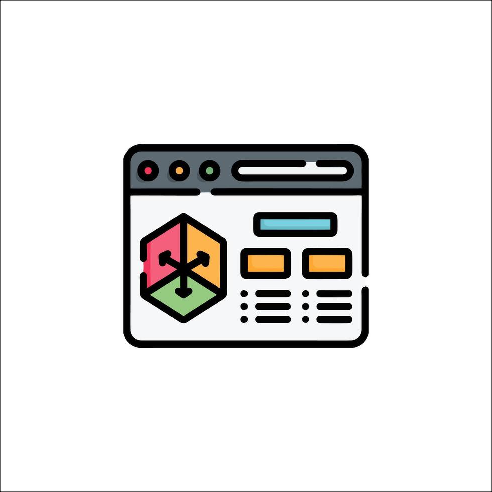 A web page with a web icon vector
