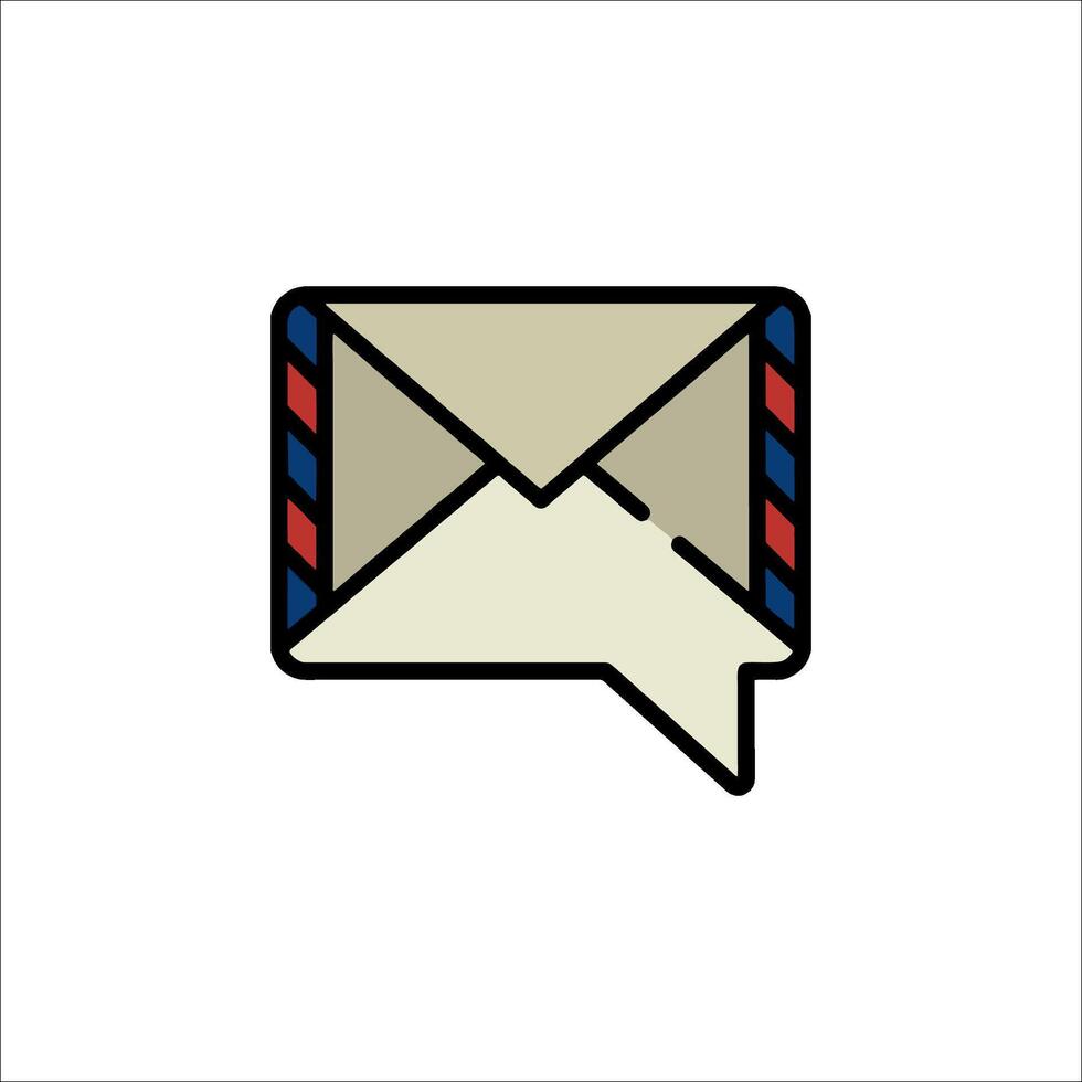 An email envelope icon with a speech bubble vector