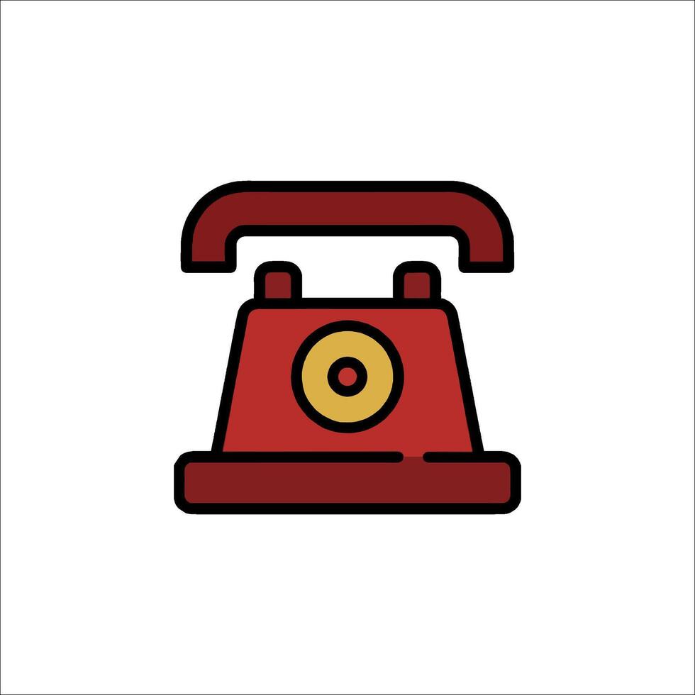 A red telephone icon on a white background vector