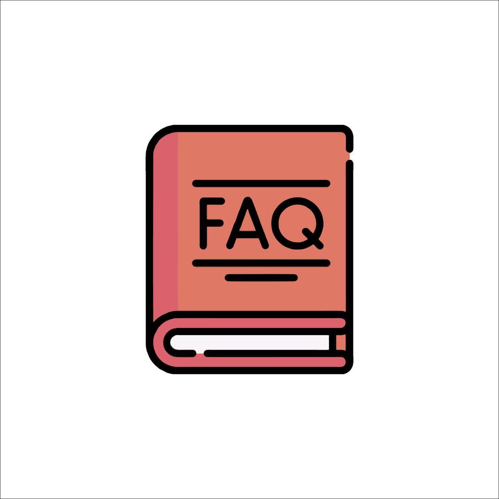 A book with the word faq written on it vector