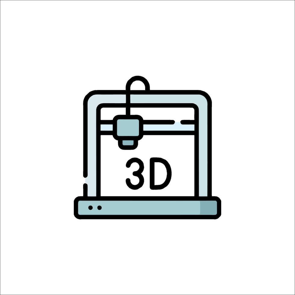 3d printer icon illustration vector