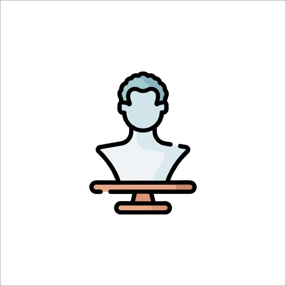 A bust of a man on a pedestal icon vector