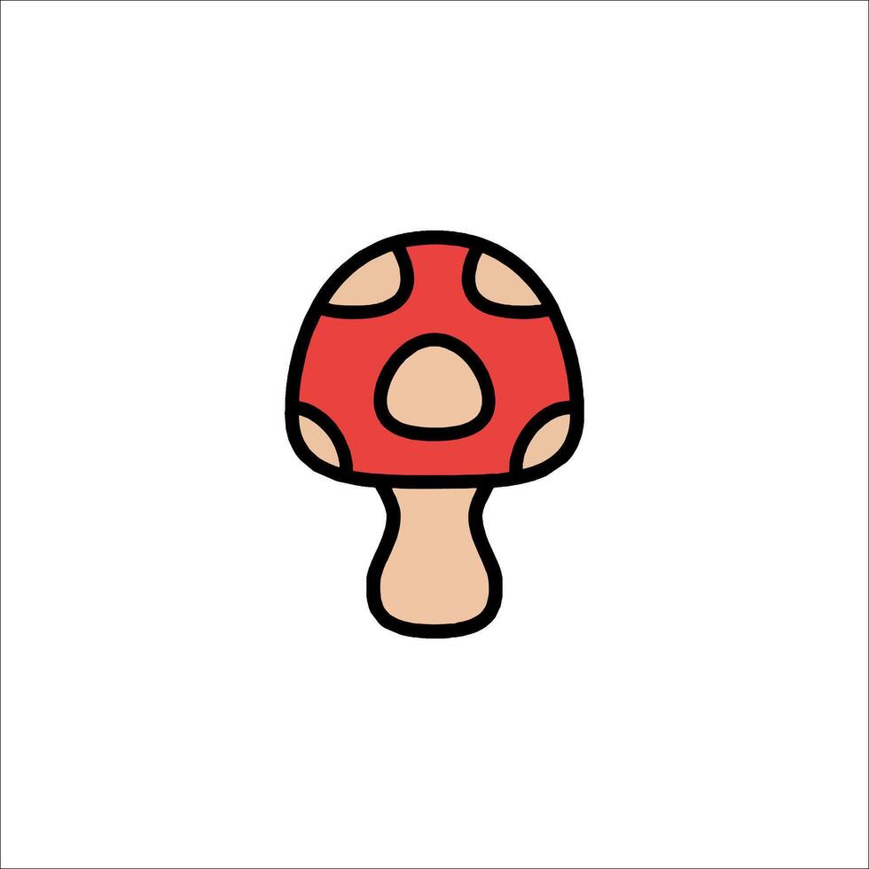 A red mushroom icon on a white background vector