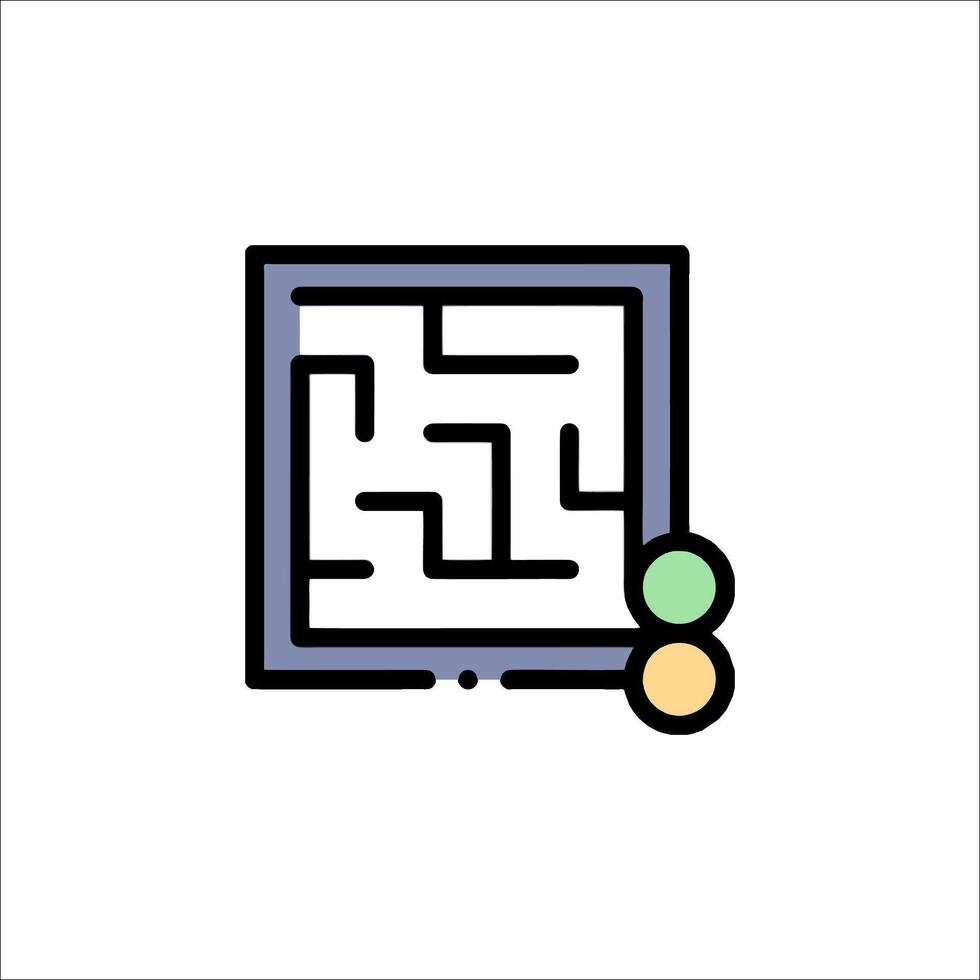 A maze with a square and a circle on it vector