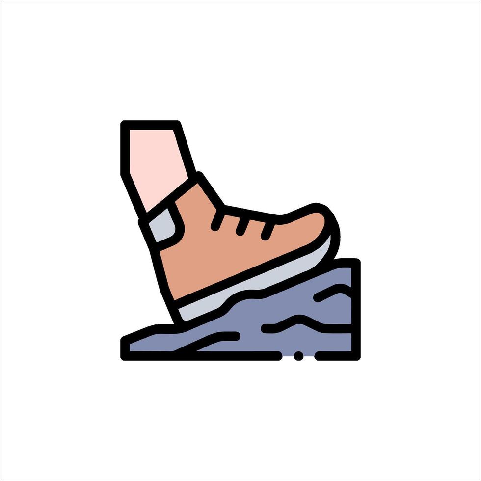 A shoe on a rock icon vector