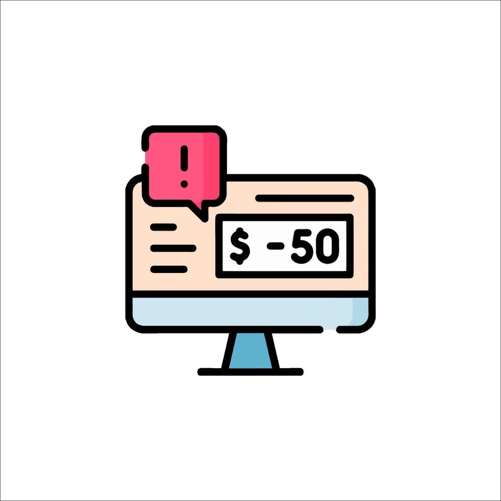 A computer monitor with a dollar sign on it vector
