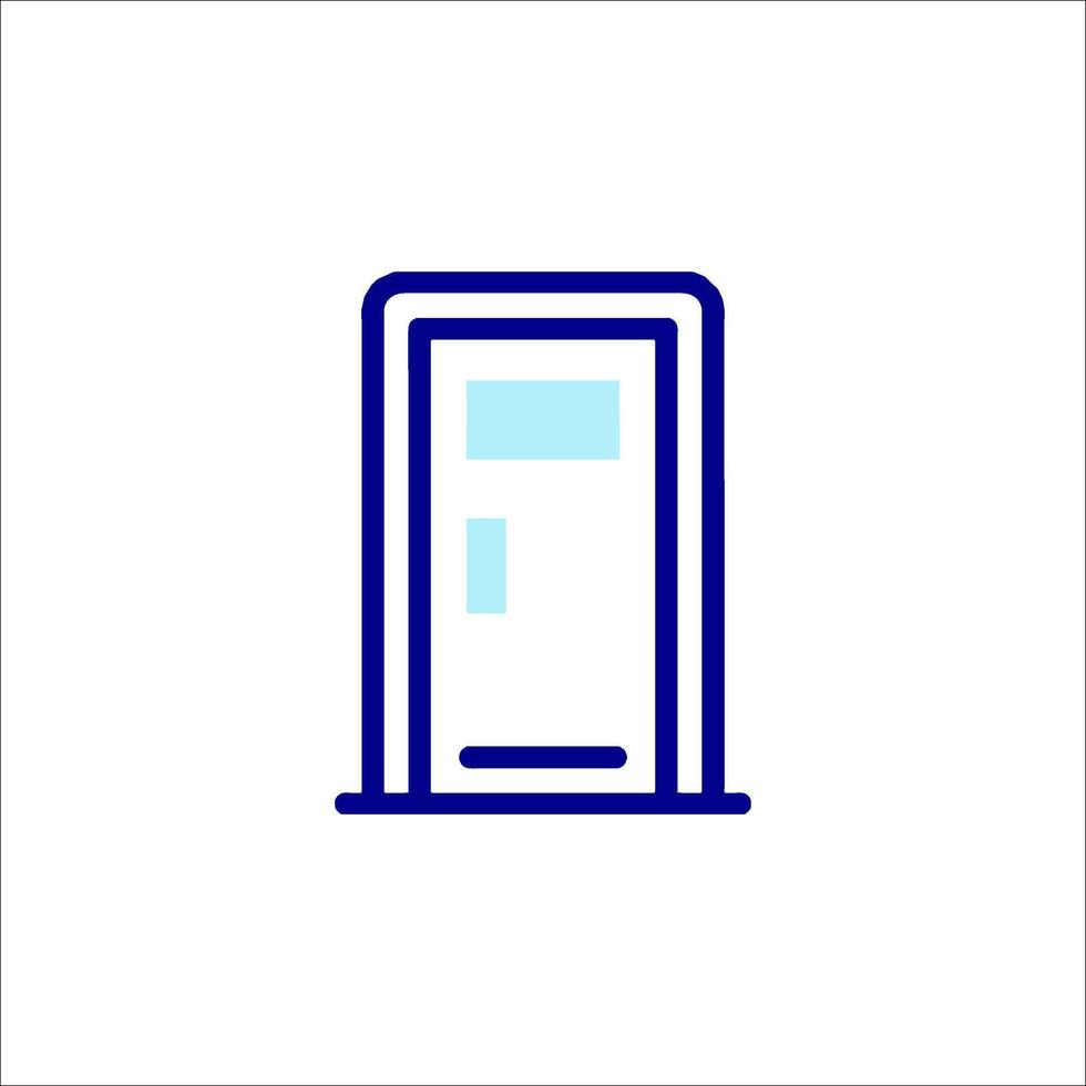 A door icon in blue on a white background vector