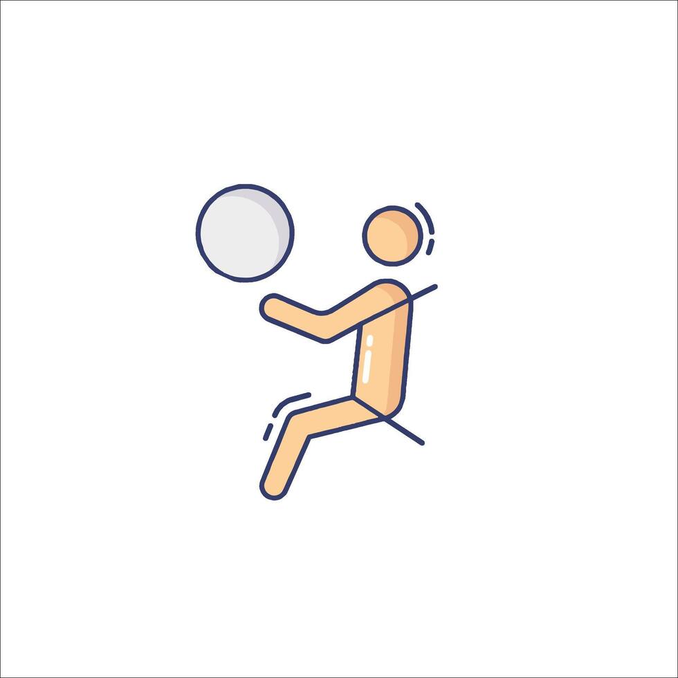 Volleyball player icon line illustration vector