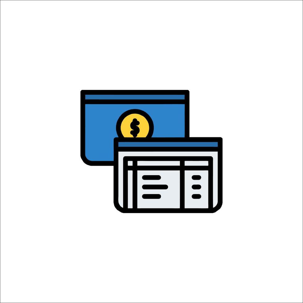 A credit card and a wallet icon vector