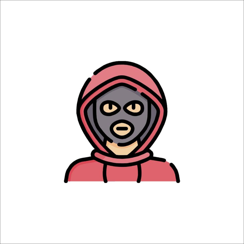 A man in a hoodie with a mask on his face vector